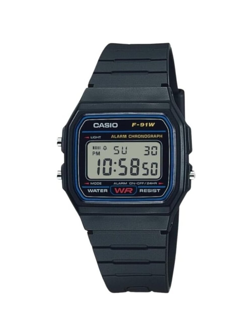 Casio Men's Classic Black Resin Strap Watch Digital F91W-1
